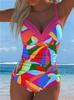 1011 new European and American printed one-piece swimsuit women's beach hot spring sexy swimsuit