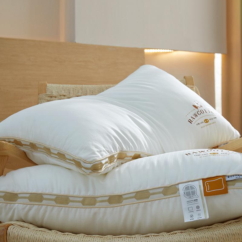 Cotton Dye-free Pillow Core Raw Cotton Feather Velvet Pillow Single Household Medium Pillow Pillow Core High Pillow Adult Neck Pillow