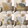 Home Decor Golden Deer Artistic Cushion Cover Decor Pattern Cushion Cover Suitable for Sofa Bedroom Car Pillow Cover