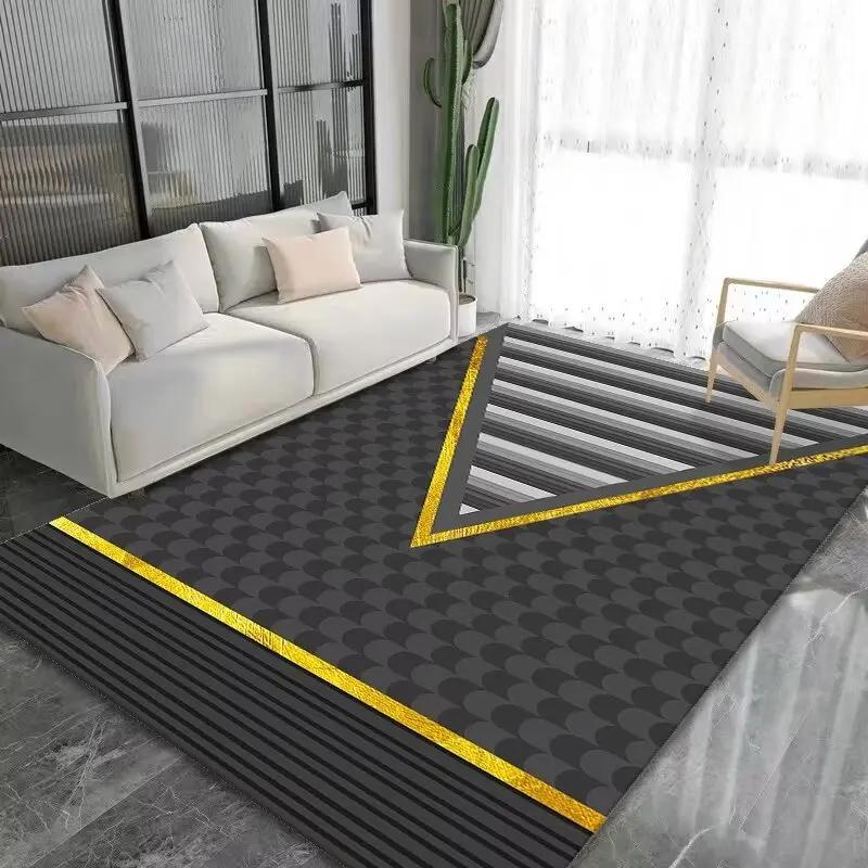 Nordic Geometric Gray Living Room Carpet Decoration Home Modern Luxury Sofa Side Lounge Rugs Non-slip Bedroom Coffee Tables Mat