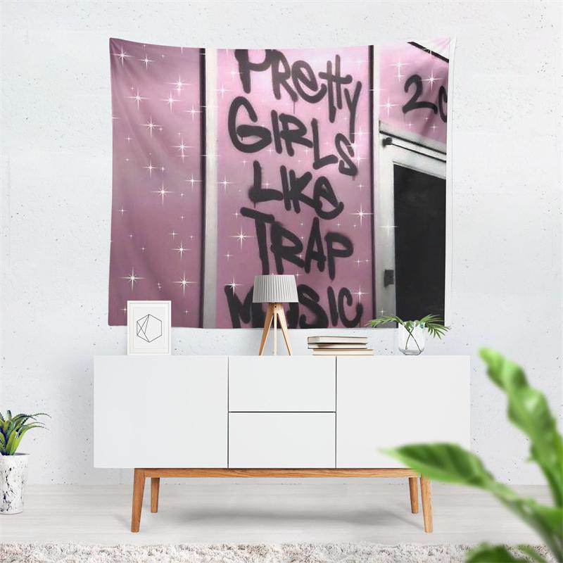 Aertemisi Pretty Girls Like Trap Music Tapestry Wall Hanging Art for Bedroom Living Room Decor College Dorm Party Backdrop