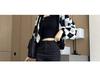 2023 Summer High Waist Black Slit Straight-Leg Petite Jeans