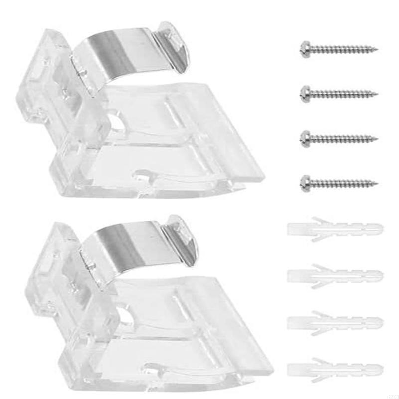 62KD 10/20Pcs 25mm Window Cordless Shade Mounting Brackets with Metal Clip Honeycomb Curtain Blinds Headrail Holder Tool
