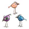 3 Pcs Colorful Wooden Bird Wall Decor Set, Cute Cartoon Bird Ornaments with Polka Dots, Weatherproof Metal Bird Signs