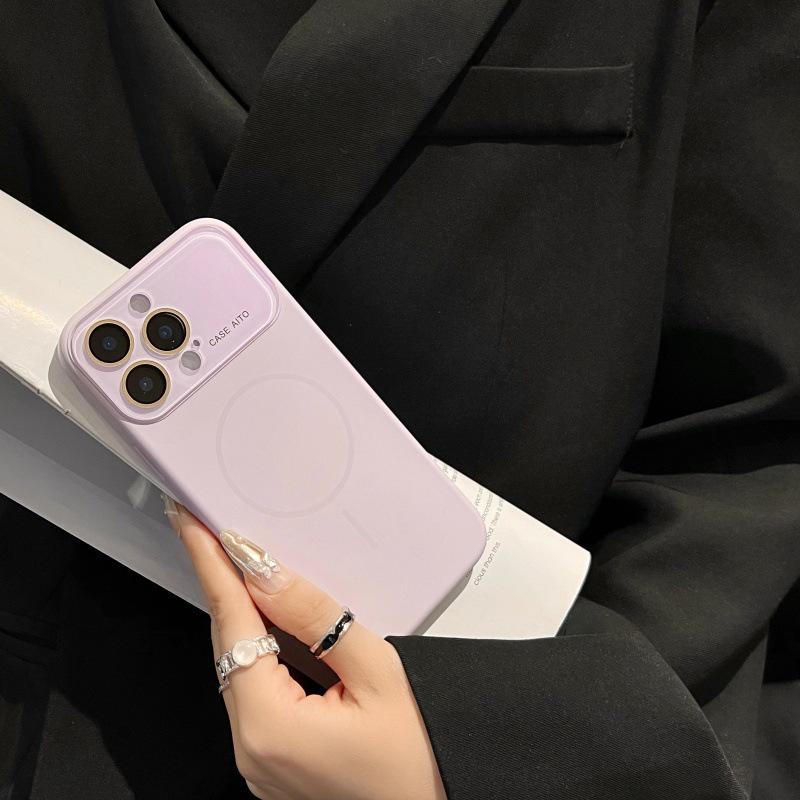 iPhone 17 Pro Max Dünne Magnetische Ring Hülle, Großes Fenster, Silikon, Vollständiger Schutz für Apple 16 Pro