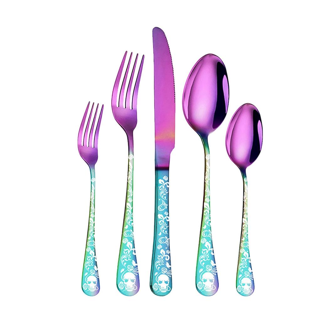 Halloween Theme Western Cutlery Set – Carved Knife Fork Spoon Combo For Party, Home Or Restaurant Table Decoration