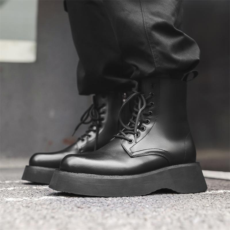 Martin boots men's platform high-top leather shoes 2024 new leather boots British retro locomotive boots 23411-J