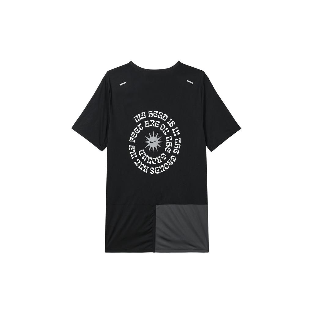 Nike Solid Color Back Letter Print Short Sleeve T-Shirt Men Tops Black DM4666-010