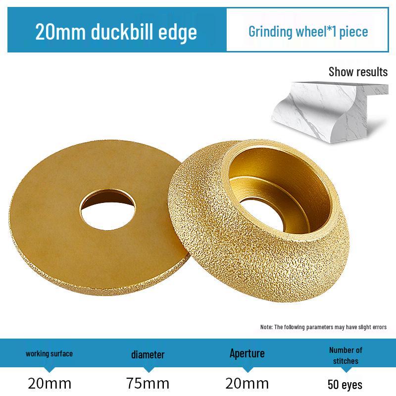 Stone Edge Grinding Wheel for French Edge Granite & Marble Tile - Trimming, Rounding, and Grooving with Angle Grinder