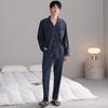 Men's Autumn Cotton Pajama Set - Cardigan, Long Sleeve Top & Pants, Casual High-End Home Wear