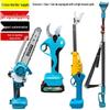 Rechargeable Electric Pruning Shears with High Branch Saw and Lithium Battery.