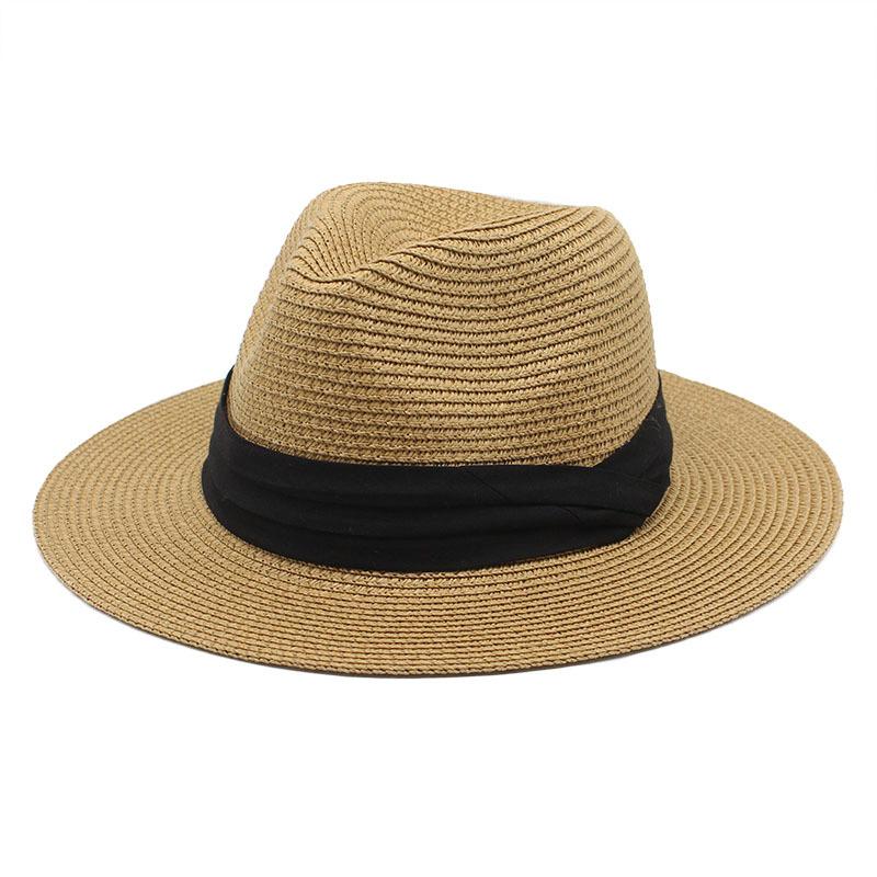 Summer Panama Straw Hat British Top Hat Men'S And Women'S Foldable Sunshade Beach Hat Sunscreen Hat