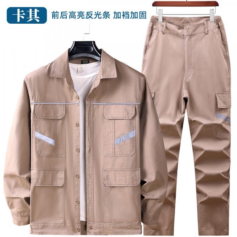 Cotton Overalls Suit Shirt Men s Thin Long-sleeved Welder Anti-scalding Labor Protection Clothing Reflective Strip 170 Suggestion 110-120 kg
