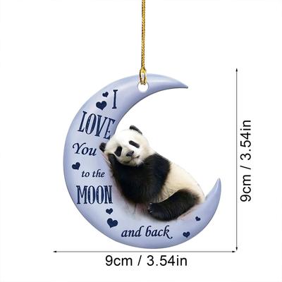Acrylic Flat Moon Animal Pet Dinosaur Car Rearview Mirror Pendant Personality Decoration Car Pendant