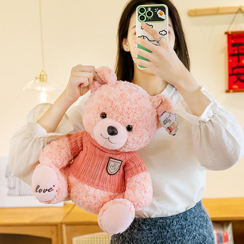 Sweater Teddy Bear Doll Plush Toy Bear Doll Doll Doll Pillow Birthday Gift for Girlfriend Valentine's Day