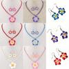 Women's Sweet Plumeria Flowers Jewelry Sets Polymer Clay Fimo Earrings  Pendant Necklace