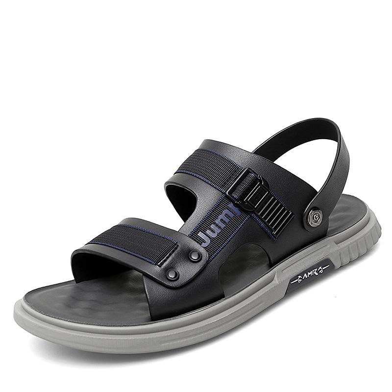 

Летние сандалии Мужская пляжная обувь Тапочки из коровьей кожи Уличные нескользящие сандалии из кожи с толстой подошвой для мужчин Повседневная обувь Sandalias 44