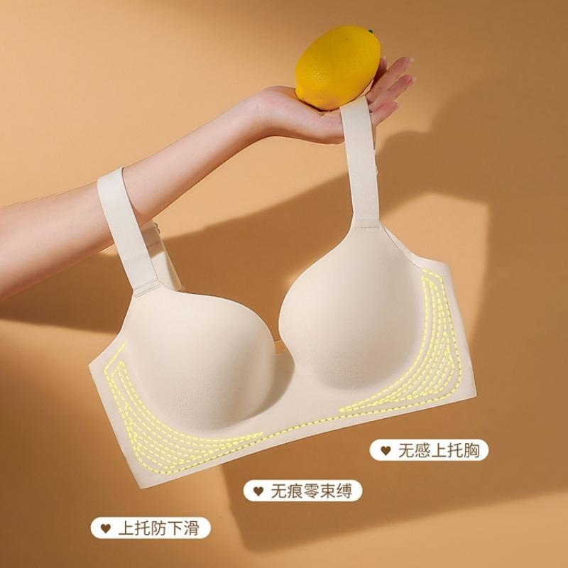Women Seamless Smooth Soft Support Gathering Anti Sagging Wireless Plus Size Bra
