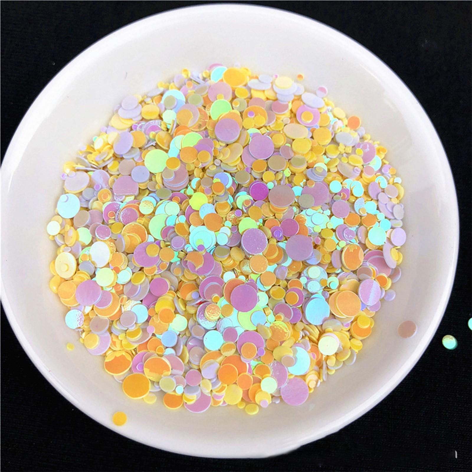

20 г, многоразмерные 1 мм, 2 мм, 3 мм, 4 мм, плоские круглые блестки для ногтей, наклейки для красоты ногтей, женские маникюрные блестки One Size жёлтый