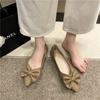 2024 Spring Autumn Hot Sale Handmade Bowknot Flats Ballerina Shoes Women Loafers Soft Leather Metal Button Women Flats Shoes