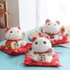 Japanese 6 Inch Maneki Neko Ceramic Lucky Cat Home Decoration Desktop Ornament Fortune Cat Money Box Fengshui Craft Gifts