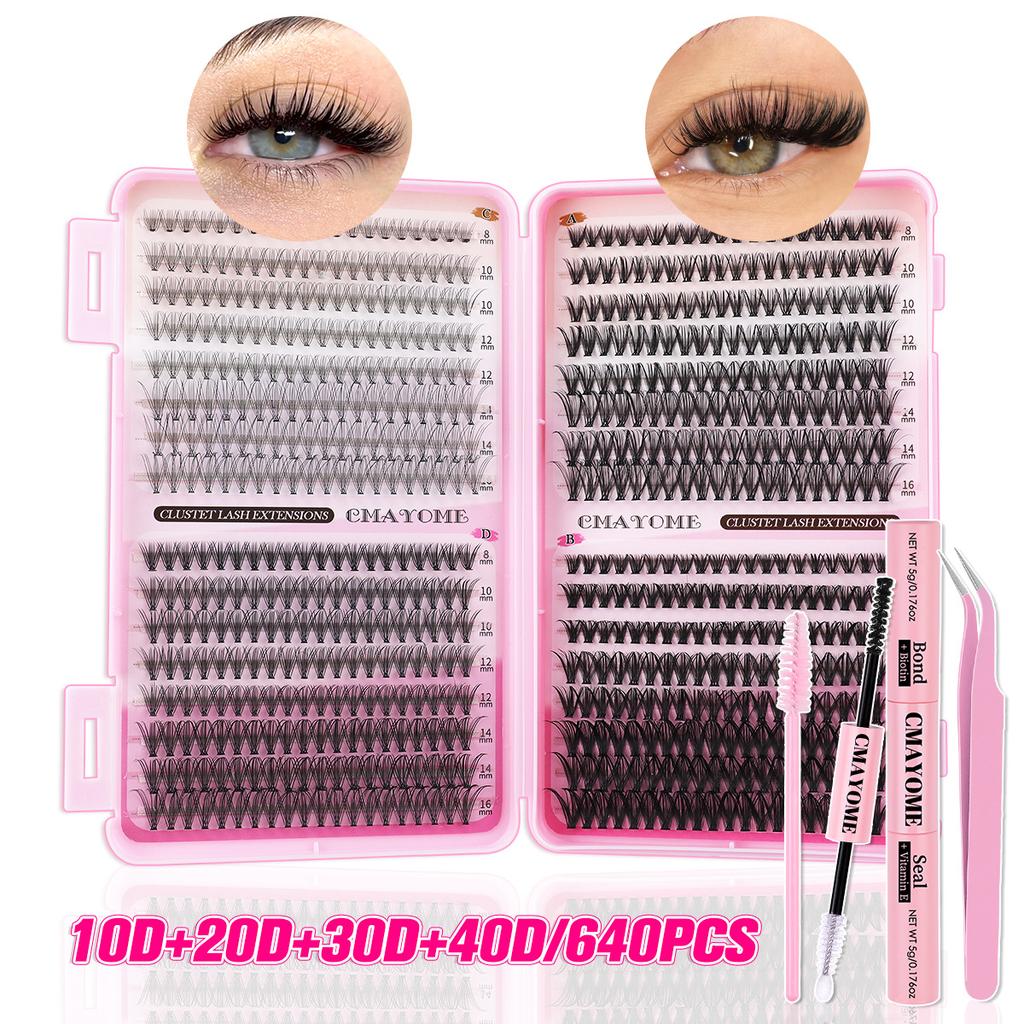 640 Tufts Of D-Curve Single Tufts Of False Eyelashes 8-16Mmdiy Segmented Grafting To Extend Natural Dense Hair