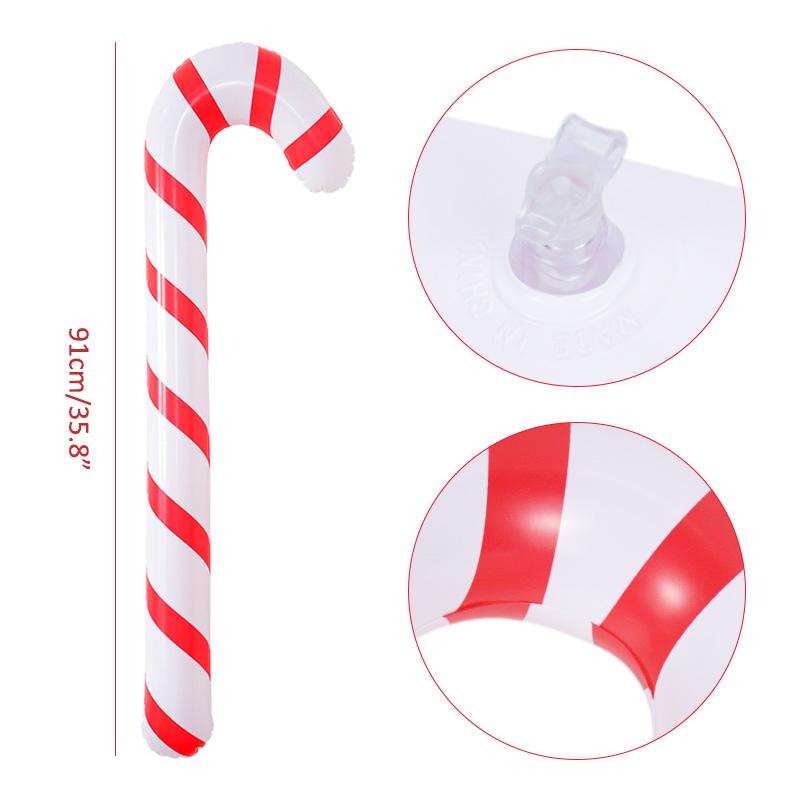 90cm Aufblasbarer Weihnachtszuckerstangen-Ballon Gehstöcke 2025 Weihnachtsdekoration für Zuhause 2025 Neujahrspartyartikel Kindergeschenk