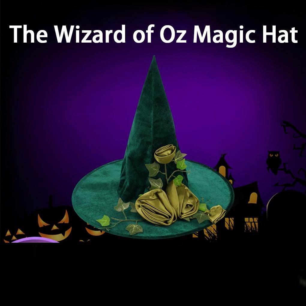 Yüksek Kalite Yeşil Festival Cadılar Bayramı Partisi Cadı Şapkası Kostüm Aksesuarı Geniş Kenarlı Cosplay Rahat Başlık Dekorasyon Aksesuarı