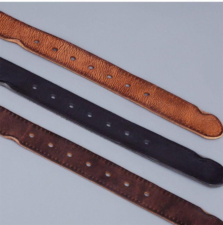 Men's Vintage Genuine Cowhide Leather Pin Buckle Belt - Versatile and Casual for Jeans