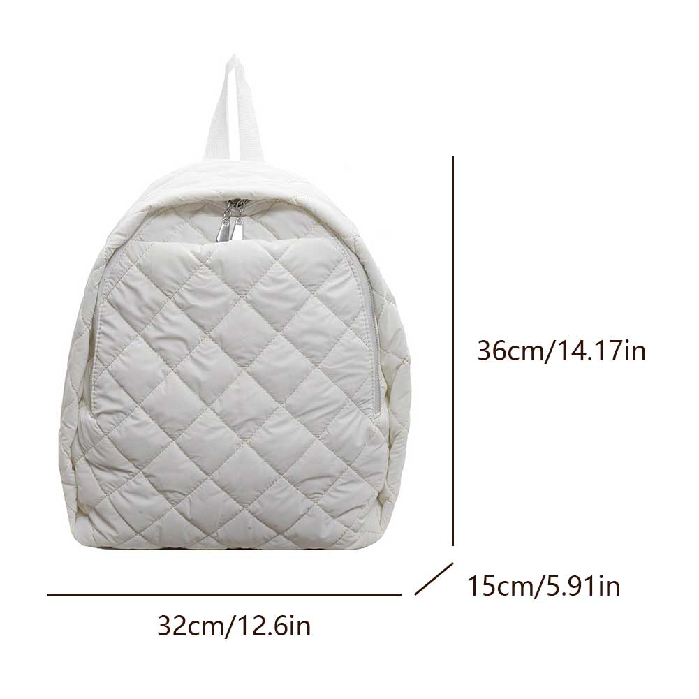 For Women Men Quilted Bag Adjustable Strap Laptop Backpack Zipper Rucksack Travel Daypack Student School Bag Cute Backpack