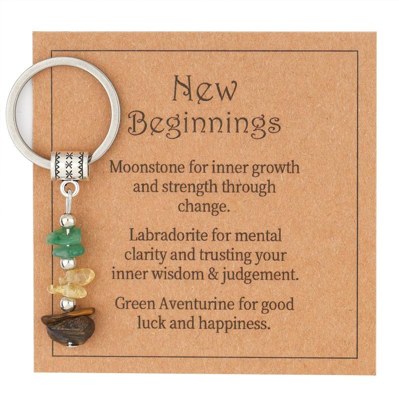 1 Piece Handmade Red Agate Card Combination Pendant Keyring  Natural Stone Beads String Keychain Gifts