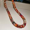 Farbiger Glasperlen Vintage Ethnischer Glas Halskette Hals Schmuck Retro Liebhaber Choker Feiertag
