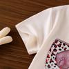 Girls' Simple Set Summer Children's Casual Round-neck Loose T-Shirt + Flared Pants Set
