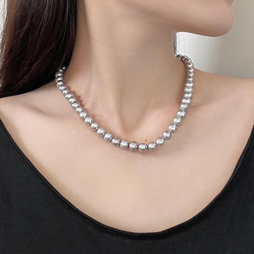 Gray Freshwater Pearl Necklace with Strong Luster – Comparable To Seawater Akoya