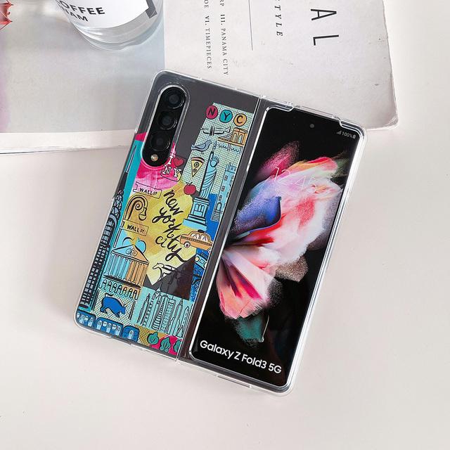 

Романтический чехол для телефона с железной башней и старым замком для Samsung Galaxy Z Fold 4 3 5g, прозрачный жесткий чехол для ПК Z Fold3 For Samsung Z Fold 4