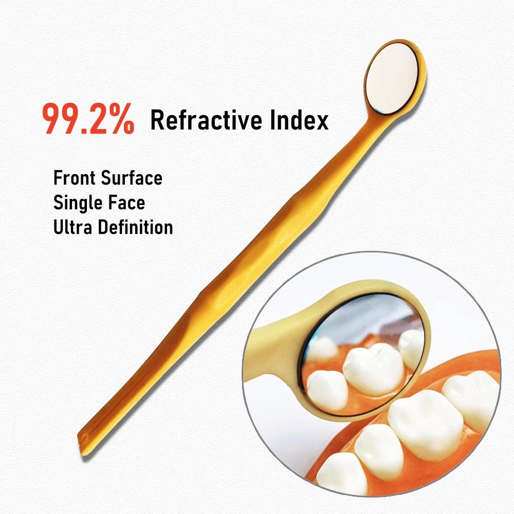 1 Piece Dental Mouth Mirror Oral Examination Mirror Front Surface Ultra Definition with Endo Ruler Refractive Index 99.2% 92% and 85%