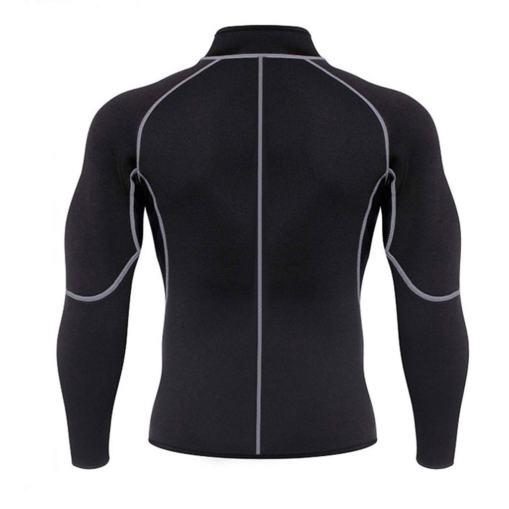 Men's Sweat Weight-loss Body-building Elastic Sport Long Sleeves Jacket Tops