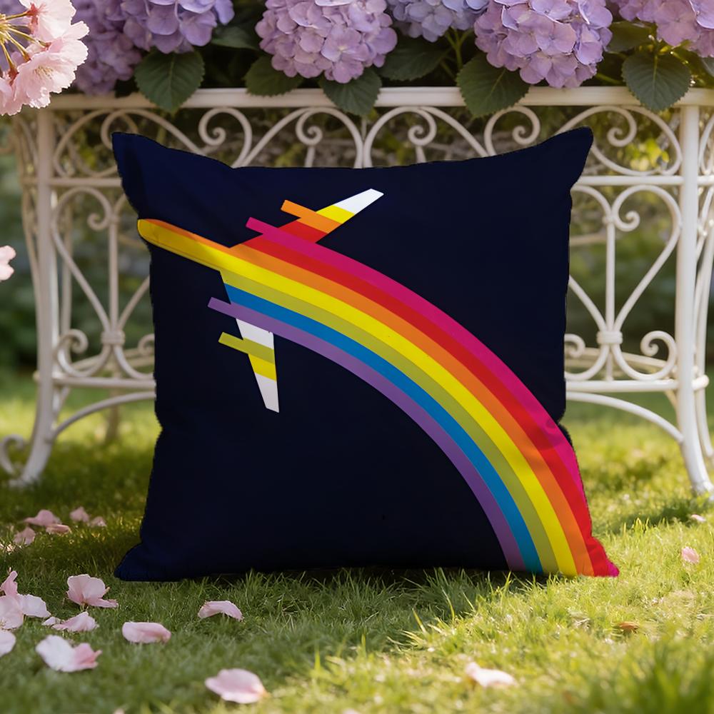 Travel L-Lufthansa Cushion Cover Home & Car Dual-Scene Pillow Cover: Reversible for Premium Comfort