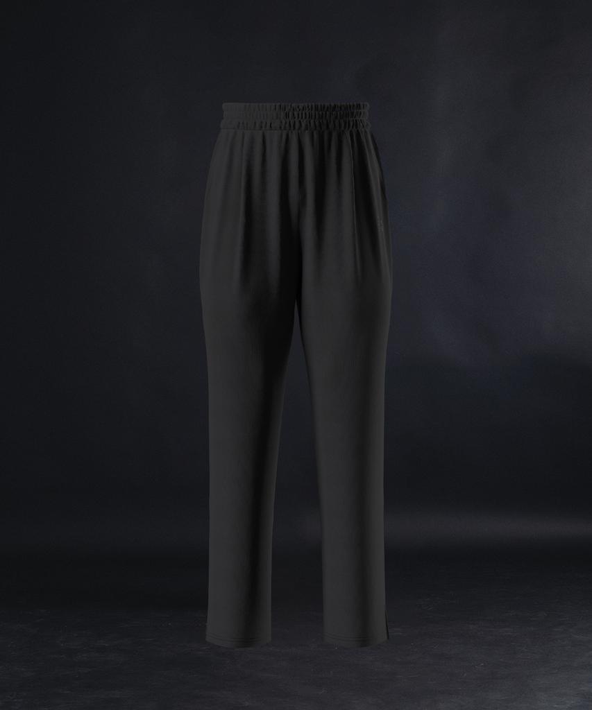 PHERMENON Sweat Cut-Out Flare Pants - Black