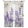 Lila Blumen-Lavendel-Vorhänge für Wohnzimmer, Voile-Tüll-Vorhang für Schlafzimmer, Küche, Heimdekoration