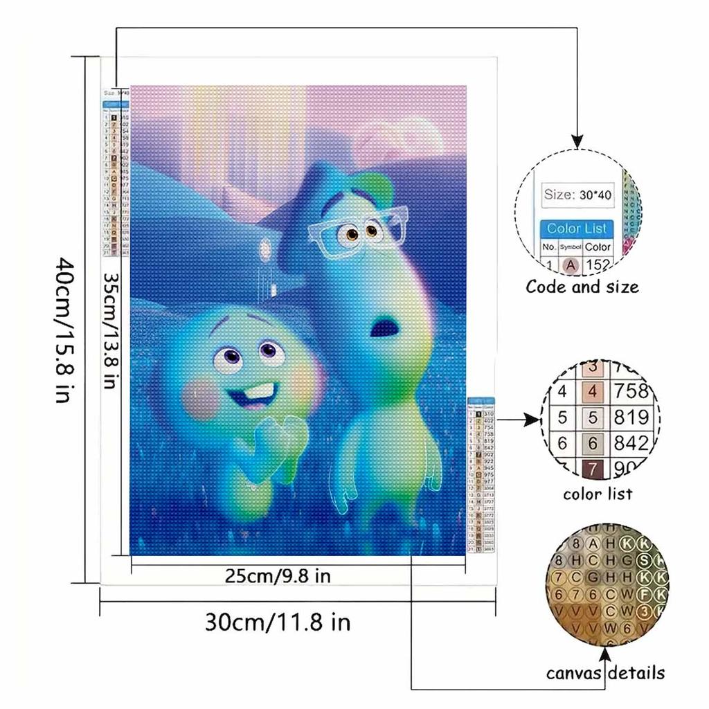 5D Diy Diamond Painting Two Cute Cartoon Characters Full Drill Rhinestones Mosaic Embroidery Handmade Products Home Decor Gift