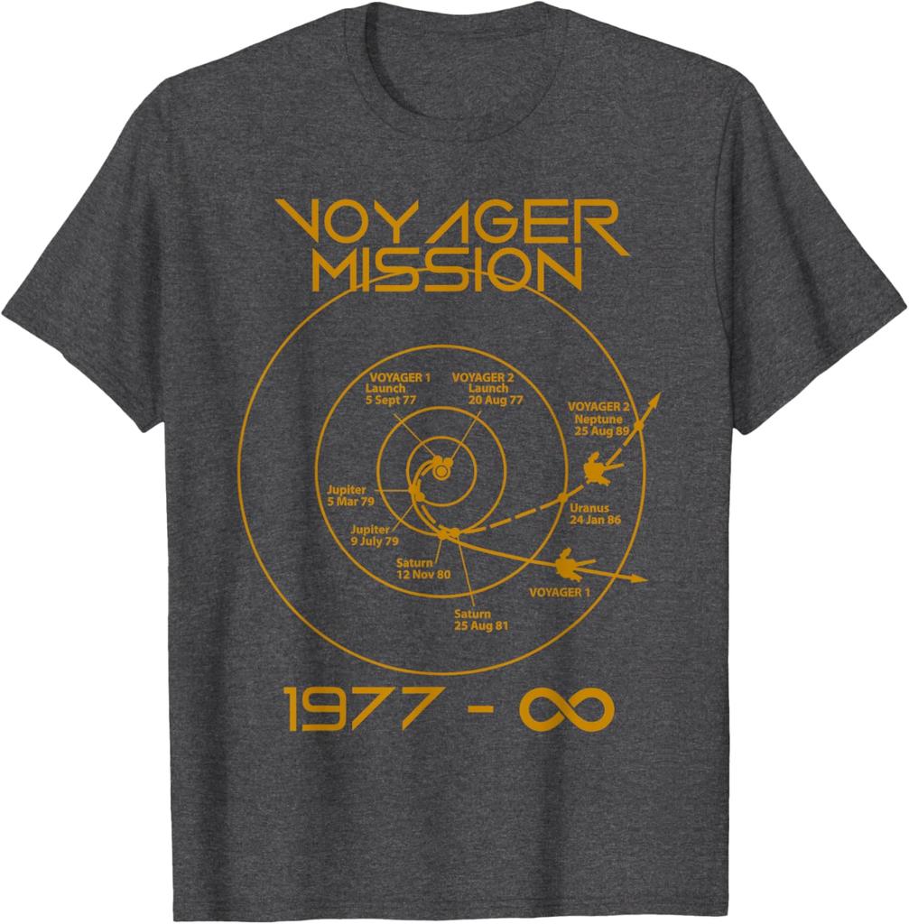 Voyager 1 And 2 Probes Outer Space Exploration Path Unisexs T Shirt Unisexs Cotton Tee Casual Summer Oversize Loose Trend Vintage