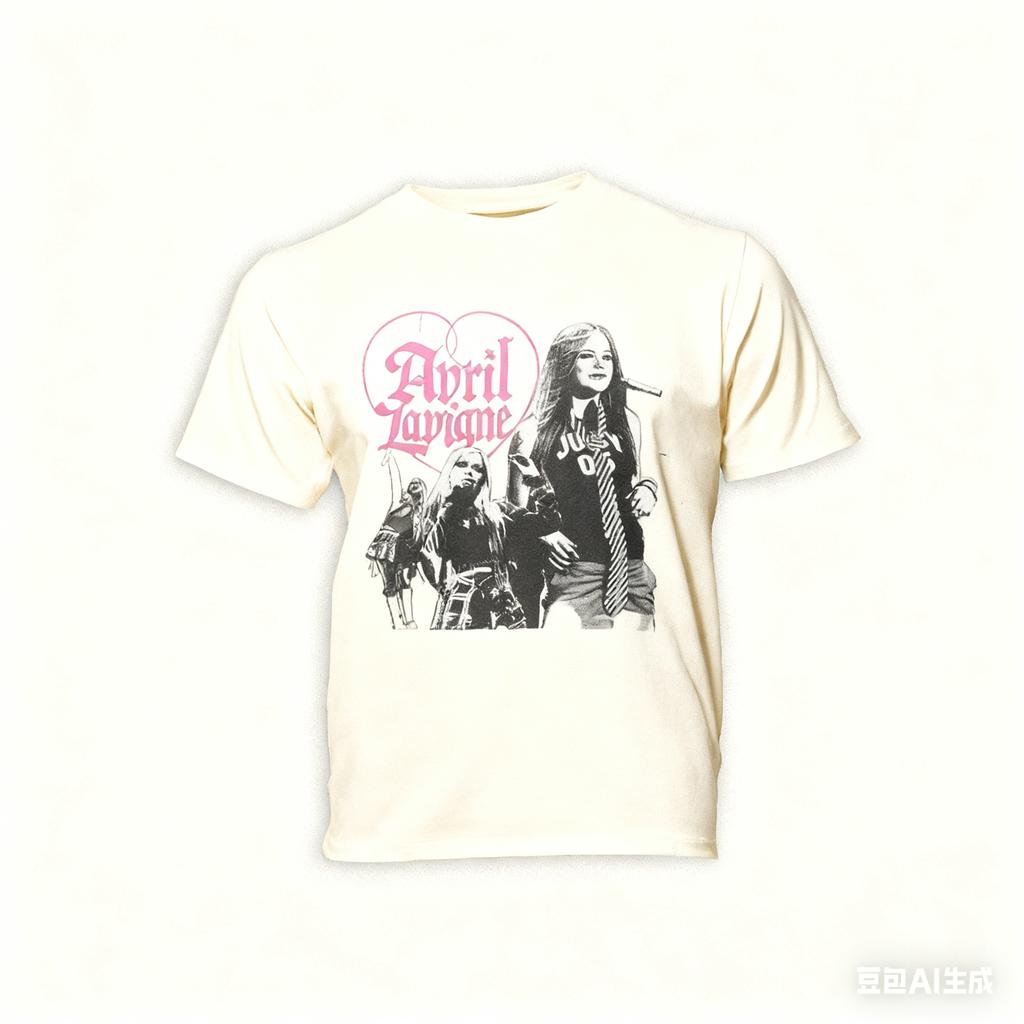 Avril Lavigne Grafik T-Shirt Pop Punk Fan T-Shirt mit Retro-Herz-Design Ikonischer Rockstar-Druck 2026 Neu