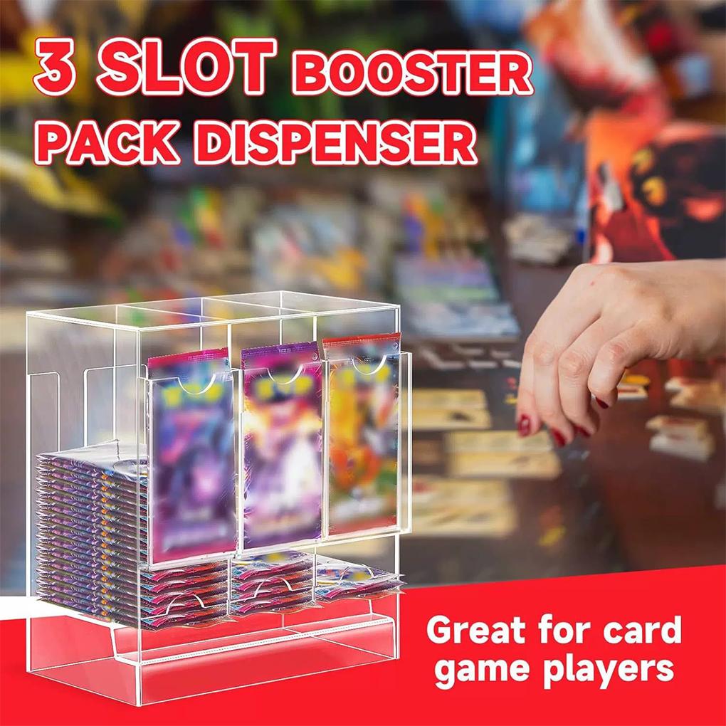 Transparent Acrylic Card Dispenser Storage Easy To Open And Cl Features Booster Pack Dispenser Card 3-slot