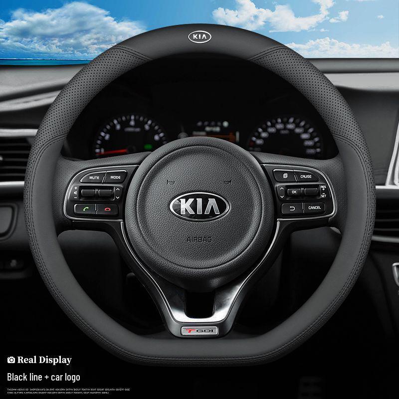 Genuine Leather Steering Wheel Cover for Kia Sportage, K3, Kx3, Cerato, K5, Forte, Kx5, Carens, K2