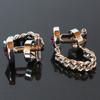 Cufflinks Amethyst and Swarovski Cufflinks with Chain [Kamakura Workshop]