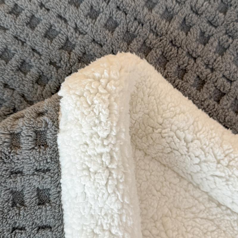 WOSTAR Warm Soft Waffle Jacquard Blankets For Beds Winter Fluffy Coral Fleece Thermal Thick Bed Sheet 150X200 Extra Large Size