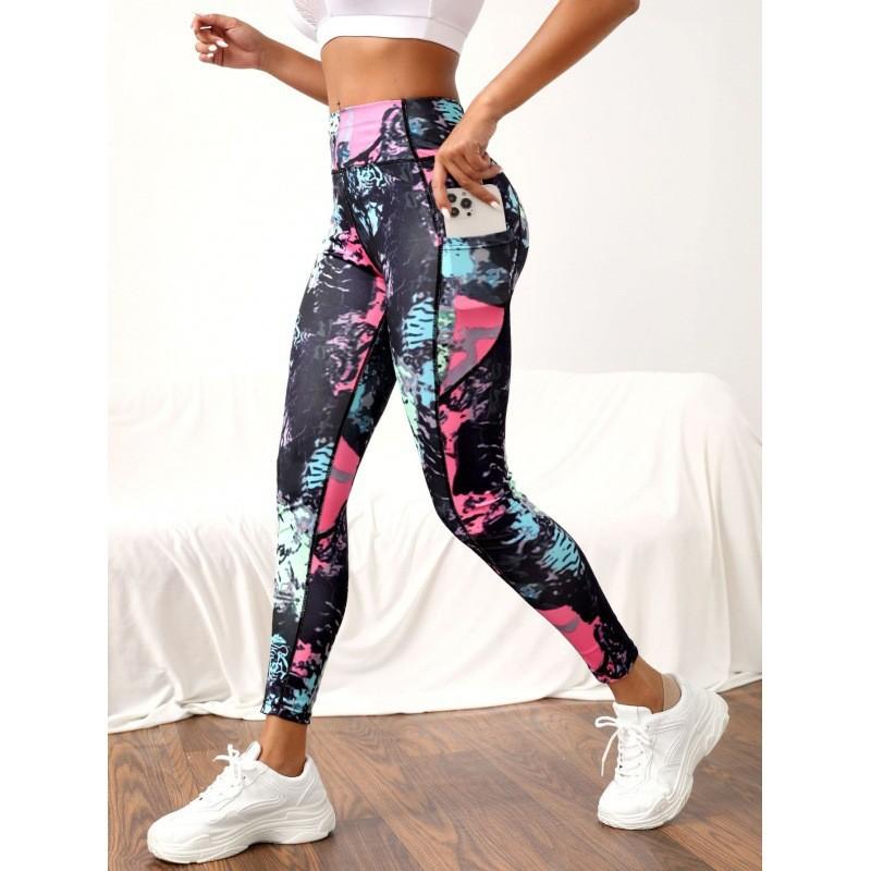 Pantaloni Sportivi Fitness Moda Nuovi Stampati a Vita Alta Morbidi Comodi da Donna
