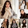 Plush Cross Scarf Thickened Neck Collar Elegant Imitation Fox Fur Scarf  Outdoor