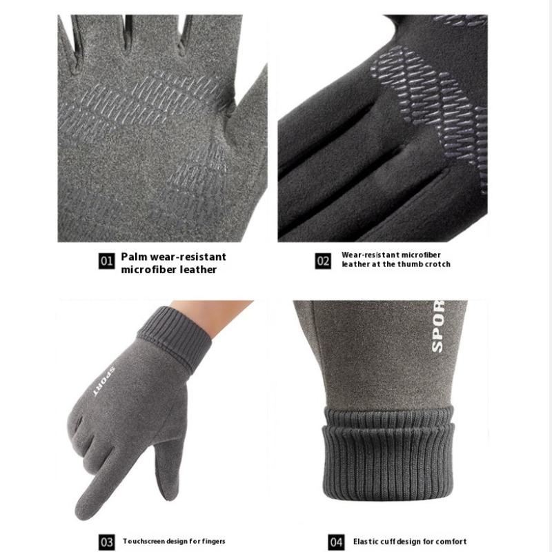 1pair Autumn Winter Outdoor Cycling Gloves Gym Fitness Sports Running Warm Touch Screen Nonslip Gloves Mountaineering Gloves